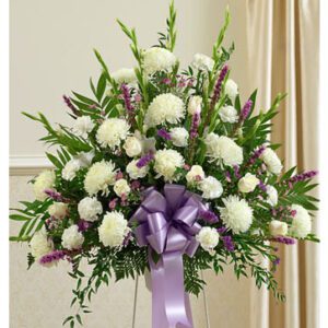 Ikebana white and lavender color smaller