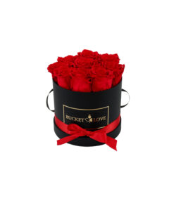 mali bucket prepariranih vrtnic rdeče barve