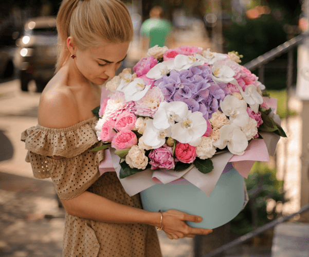 Bucket of Love with fresh flowers – image 2